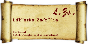 Lászka Zsófia névjegykártya